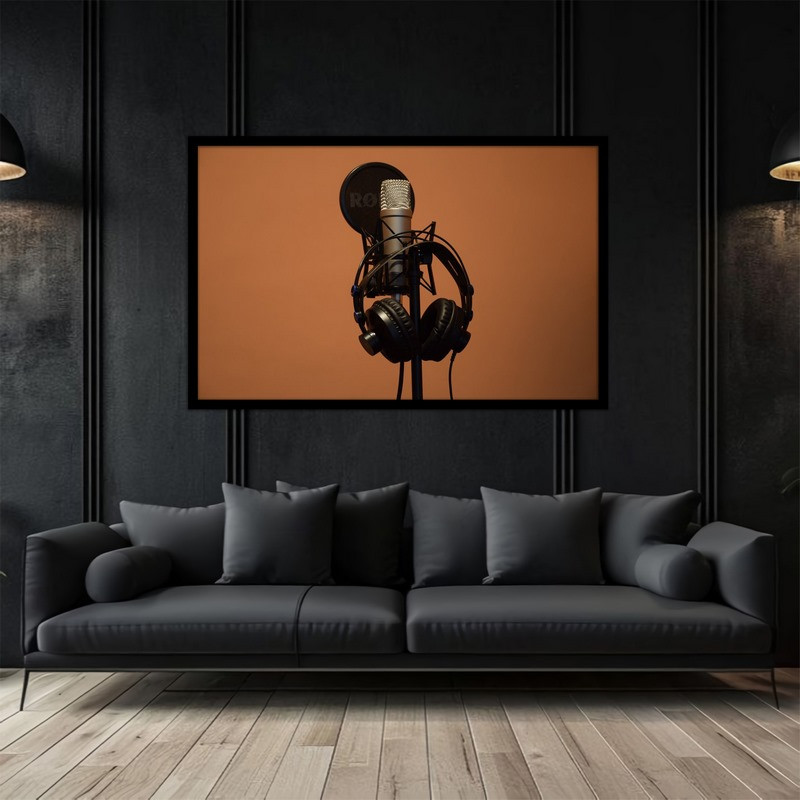 تابلو بکلیت طرح موسیقی و اهنگ میکروفون مدل B-bu5231