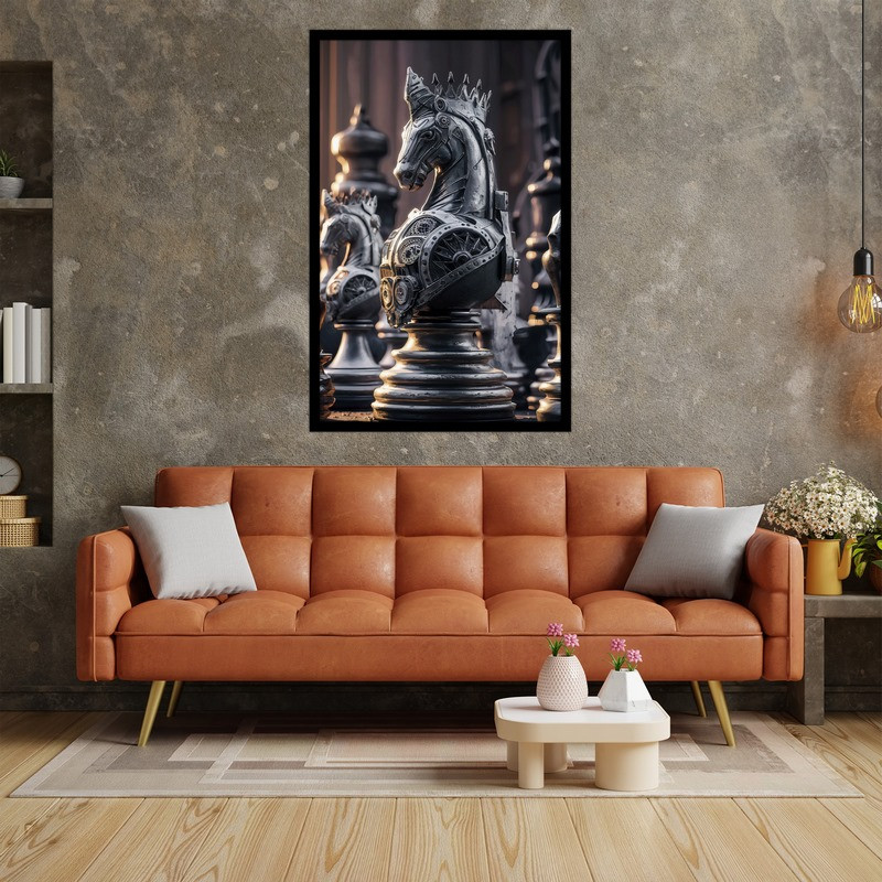 تابلو بکلیت طرح بازی و مهره شطرنج مدل B-bu5238