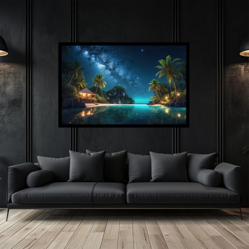 تابلو بکلیت طرح نقاشی و هنر دیجیتال منظره ساحلی مدل B-bu2879