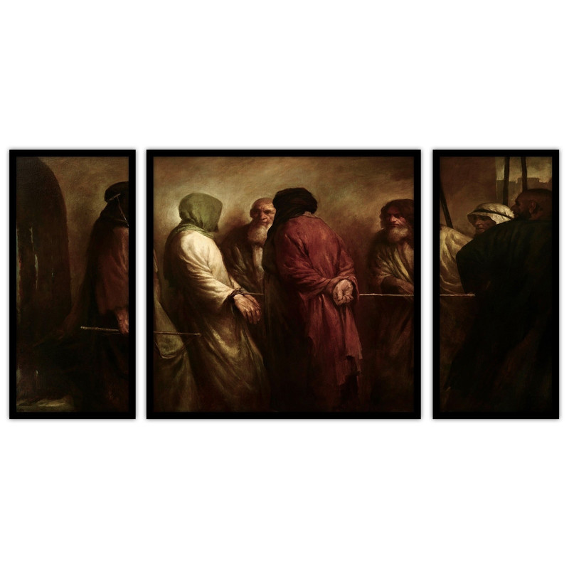 تابلو بکلیت طرح نقاشی مذهبی  مدل B-bu3107 مجموعه 3 عددی