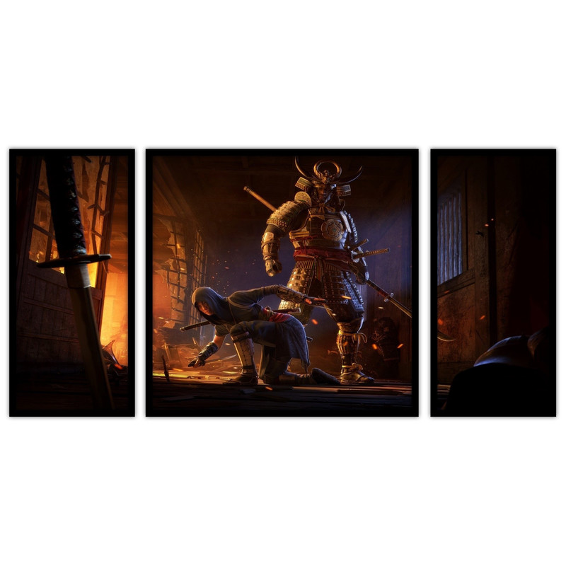 تابلو بکلیت طرح  جنگجوی سامورایی مدل B-bu3138 مجموعه 3 عددی