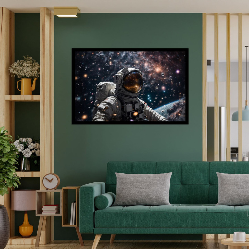 تابلو  نوری بکلیت طرح فضانورد فضا و کهکشان مدل B-bu2651