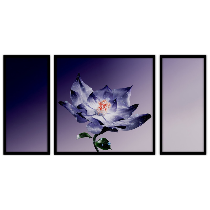 تابلو بکلیت طرح هنری و دکوراتیو گل مدل B-bu3376 مجموعه 3 عددی