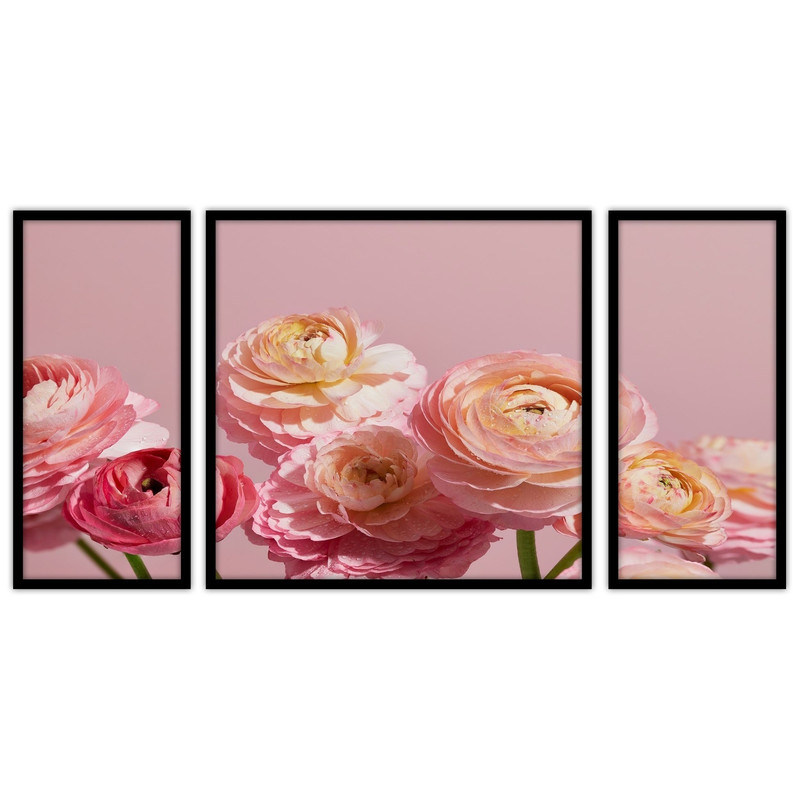 تابلو بکلیت طرح دکوراتیو گل مدل B-bu3385 مجموعه 3 عددی