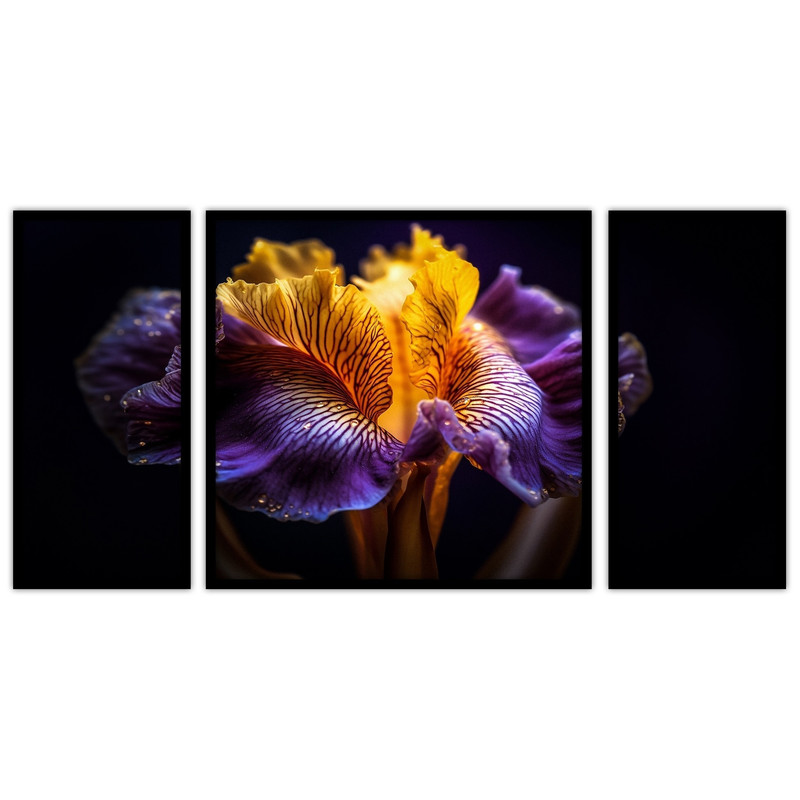 تابلو بکلیت طرح مدرن و هنری گل  مدل B-bu3378 مجموعه 3 عددی