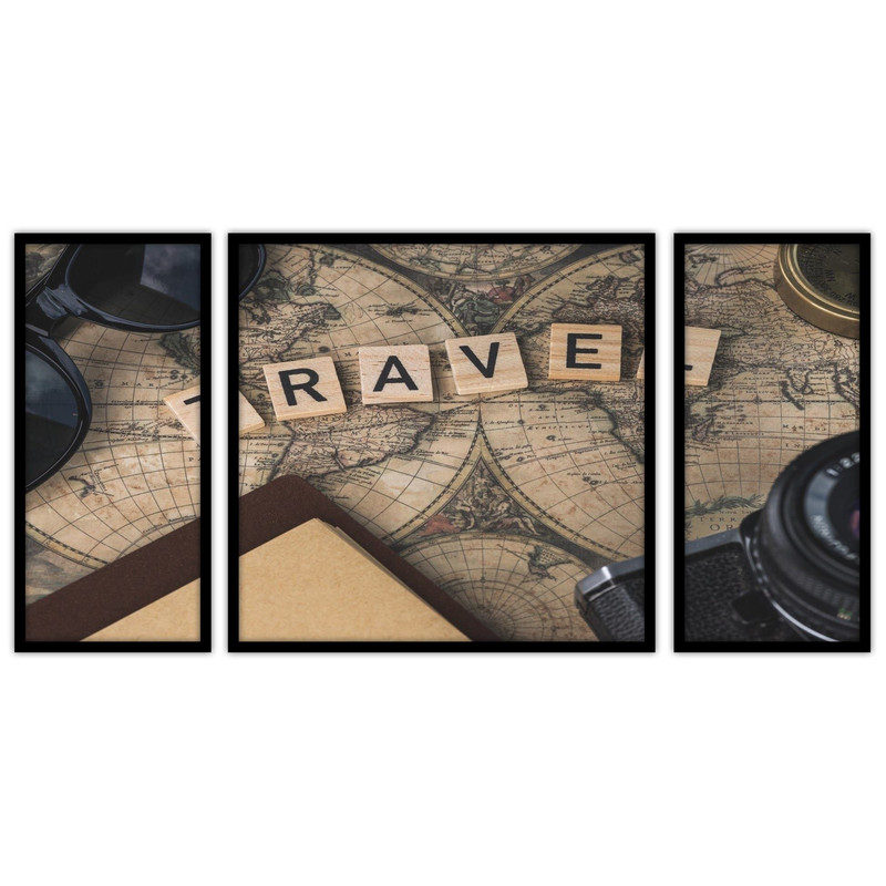 تابلو بکلیت طرح سفر و گردشگری مدل B-bu3474 مجموعه 3 عددی