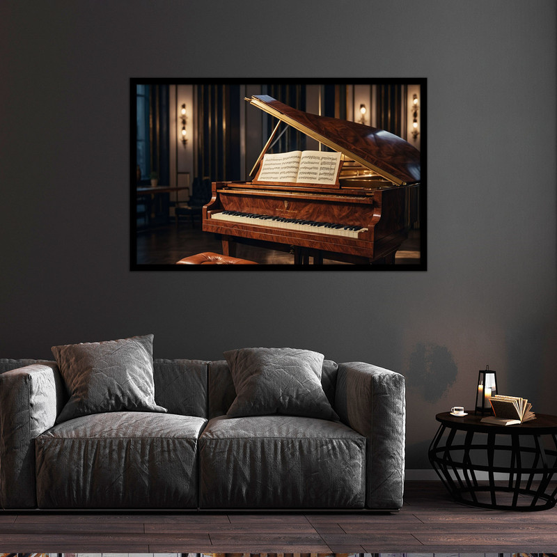 تابلو بکلیت طرح کلاسیک موسیقی و پیانو مدل B-bu1008