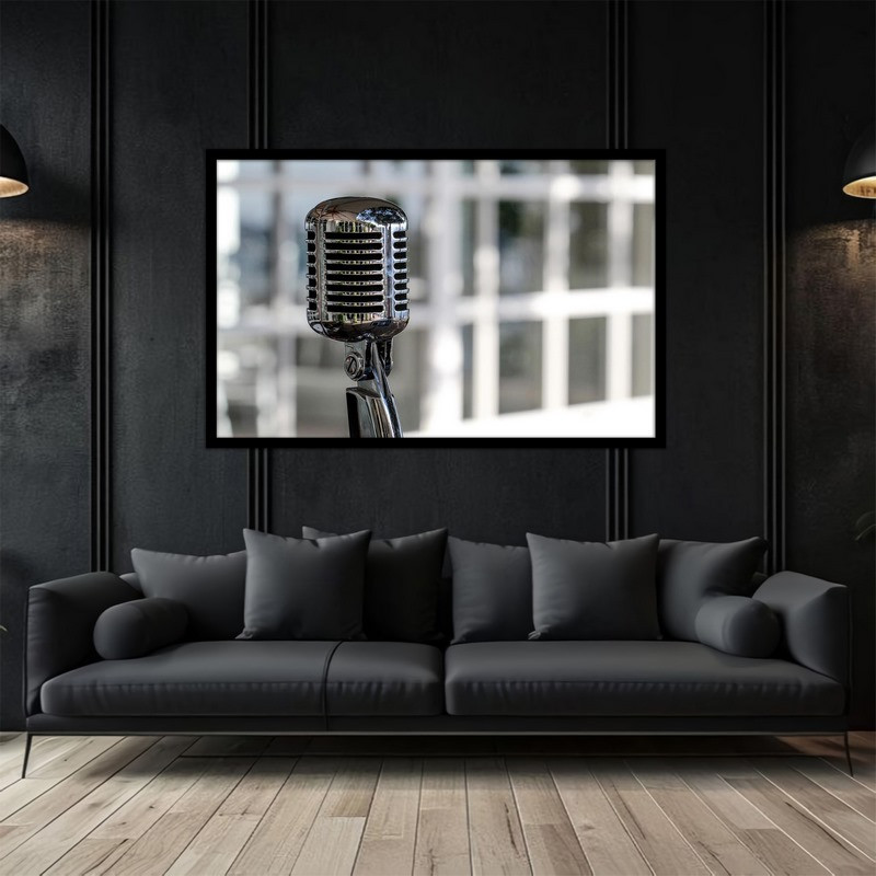 تابلو بکلیت طرح دکوراتیو موسیقی میکروفون مدل  B-bu5055