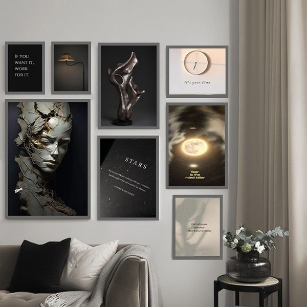 تابلو بکلیت طرح دکوری هنری و مدرن کلاسیک  مدل SI-bu3800 مجموعه 8 عددی