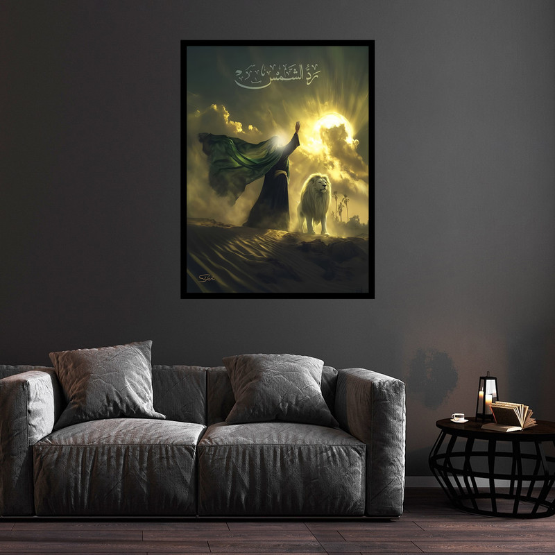 تابلو بکلیت طرح مذهبی امیرالمومنین امام علی (ع) مدل B-bu5623 فریم مشکی