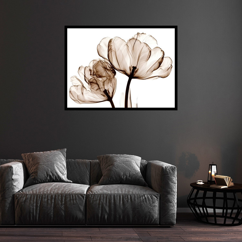 تابلو بکلیت طرح هنری کلاسیک و دکوری دکوراتیو و مینیمال دسته گل مدل B-bu5848 فریم مشکی