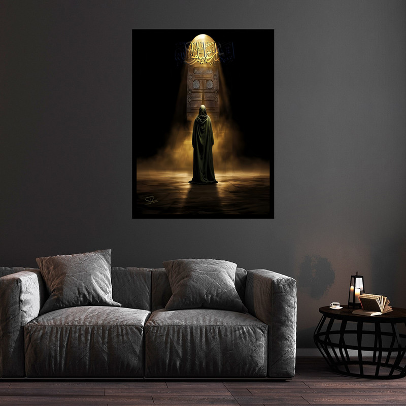 تابلو بکلیت طرح تصویر مذهبی امیرالمومنین امام علی (ع)  مدل B-bu5630 فریم مشکی