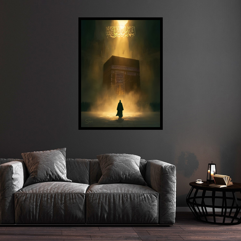 تابلو بکلیت طرح تصویر مذهبی امیرالمومنین امام علی (ع)  مدل B-bu5625 فریم مشکی