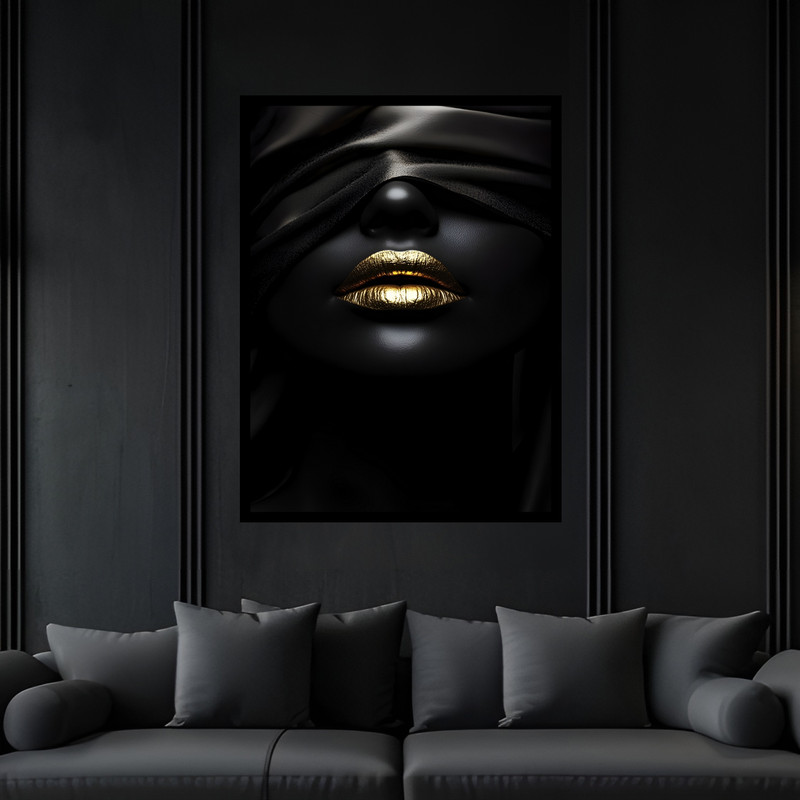 تابلو بکلیت طرح دکوراتیو مدرن ژستیک چهره دخترانه مدل B-bu7084 فریم مشکی