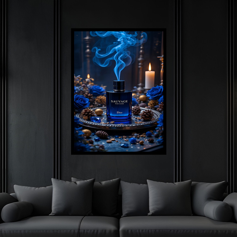 تابلو بکلیت طرح دکوراتیو لوکس مدرن عطر ادکلن مدل B-bu7081 فریم مشکی