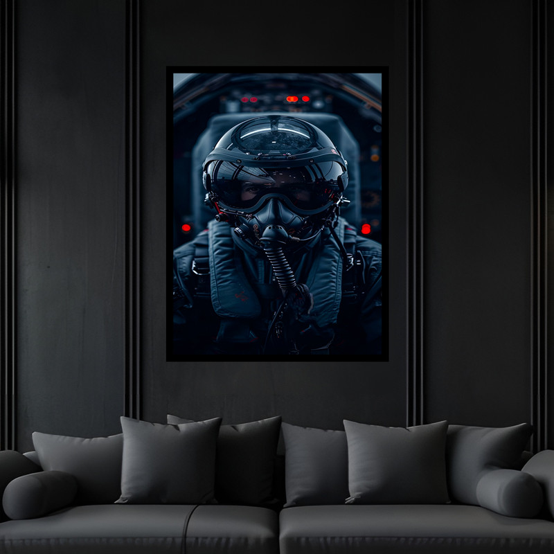 تابلو بکلیت طرح هواپیما و جت جنگی مدل B-bu7050 فریم مشکی