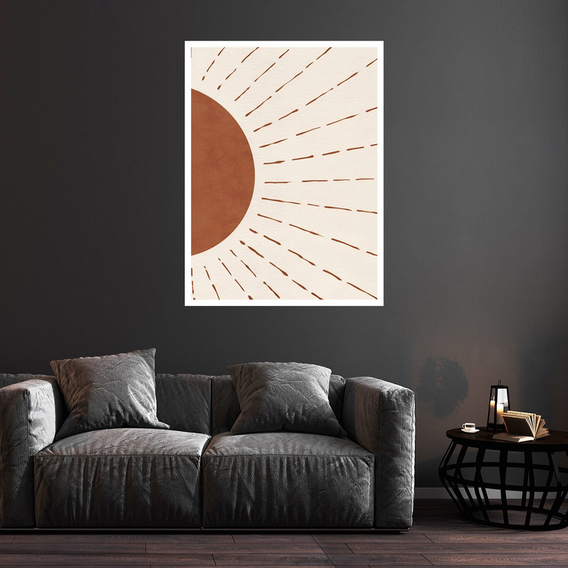 تابلو بکلیت طرح دکوراتیو مینیمال و کلاسیک خورشید مدل W-bu5867 فریم سفید