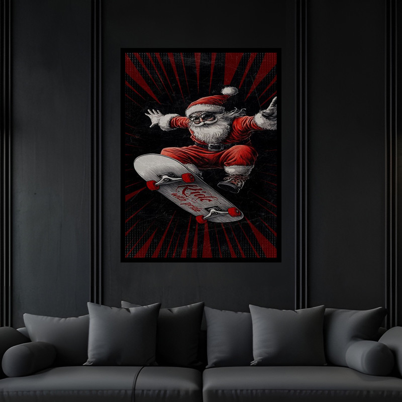 تابلو بکلیت طرح دکوری فانتزی بابا نوئل مدل B-bu6176 فریم مشکی