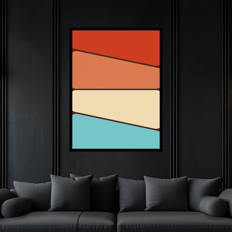 تابلو بکلیت طرح هنری دکوری و مینیمال رنگ ها مدل B-bu5992 فریم مشکی