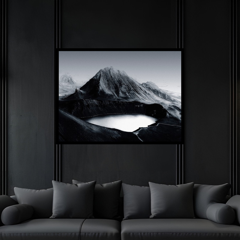 تابلو بکلیت طرح طبیعت کوه و کوهستان مدل B-bu6676 فریم مشکی