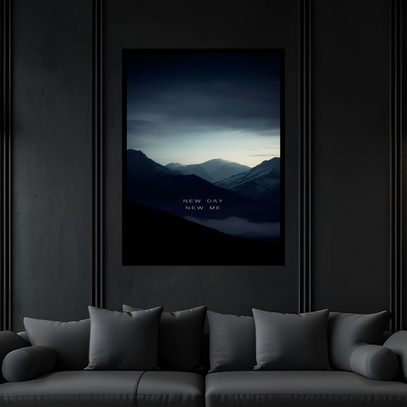 تابلو بکلیت طرح کوه و کوهستان جمله انگیزشی مدل B-bu6700 فریم مشکی