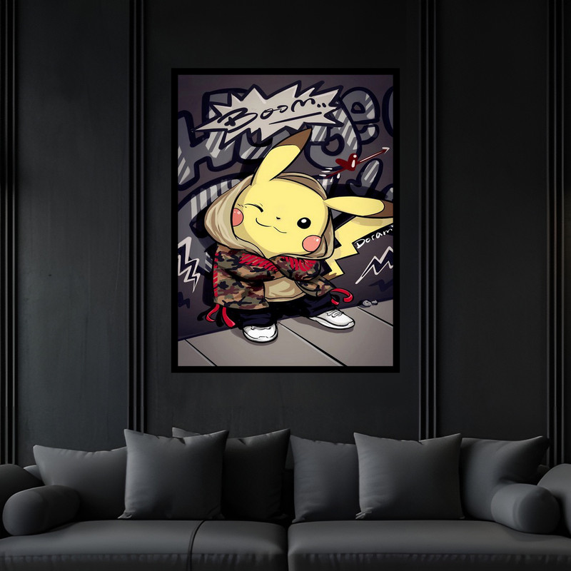 تابلو بکلیت طرح مدرن دکوری فانتزی شخصیت کارتونی مدل B-bu6710 فریم مشکی