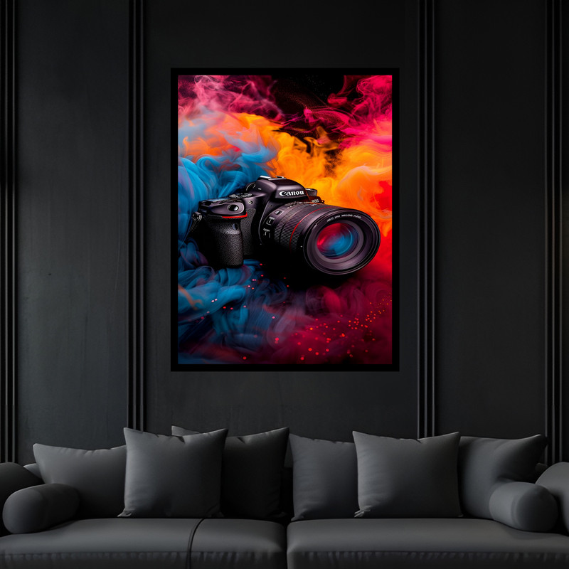 تابلو بکلیت طرح دوربین عکاسی مدل B-bu7119 فریم مشکی