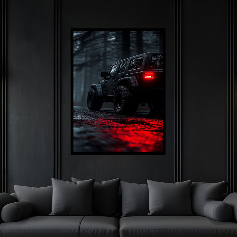 تابلو بکلیت طرح دکوری مدرن خودرو و ماشین مدل B-bu6463 فریم مشکی