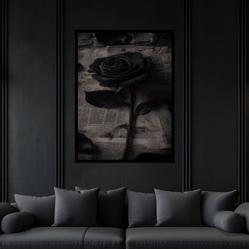 تابلو بکلیت طرح هنری دکوراتیو شاخه گل مدل B-bu6289 فریم مشکی