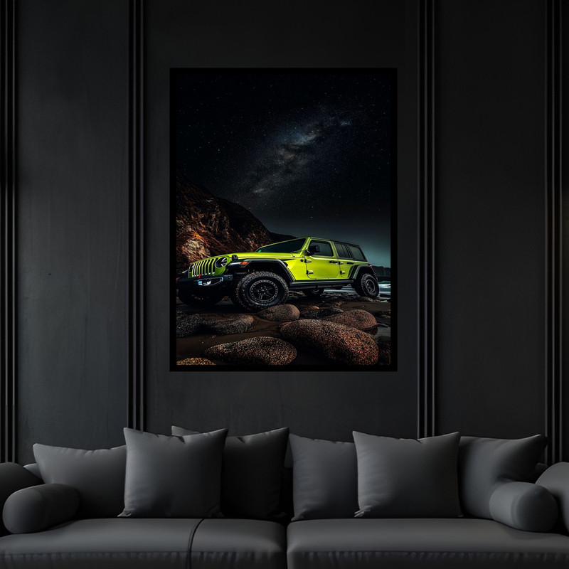 تابلو بکلیت طرح مدرن دکوری آفرود خودرو و ماشین جیپ مدل B-bu6396 فریم مشکی
