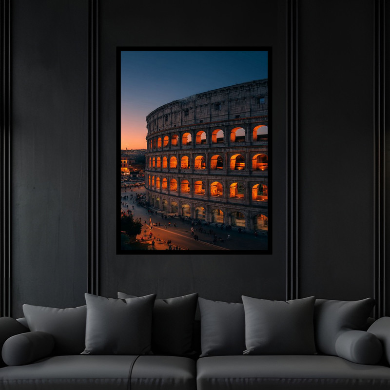 تابلو بکلیت طرح باستانی تاریخی ایتالیا رم مدل B-bu6470 فریم مشکی