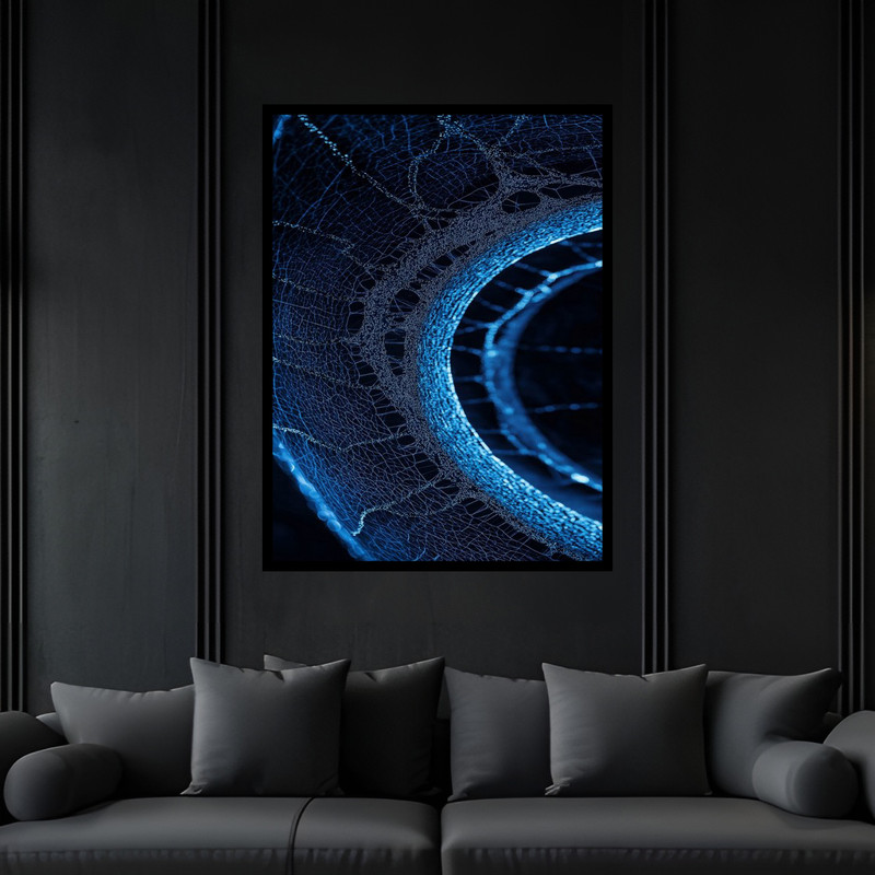 تابلو بکلیت طرح تجسمی هنری دکوری شبکه ساختاری اجسام مدل B-bu6116 فریم مشکی