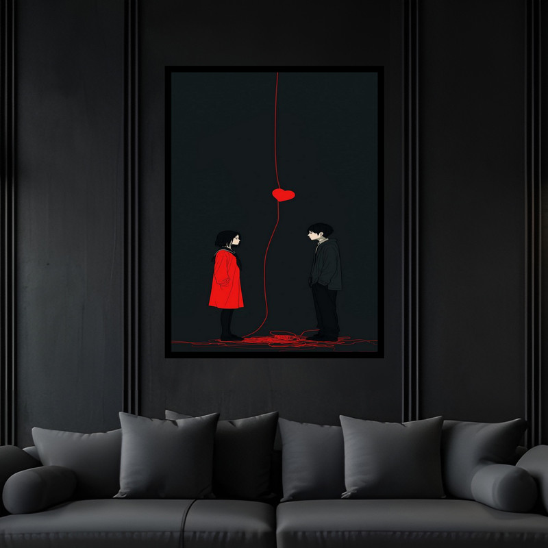 تابلو بکلیت طرح دکوراتیو قلب و دوست داشتن مدل B-bu6322 فریم مشکی