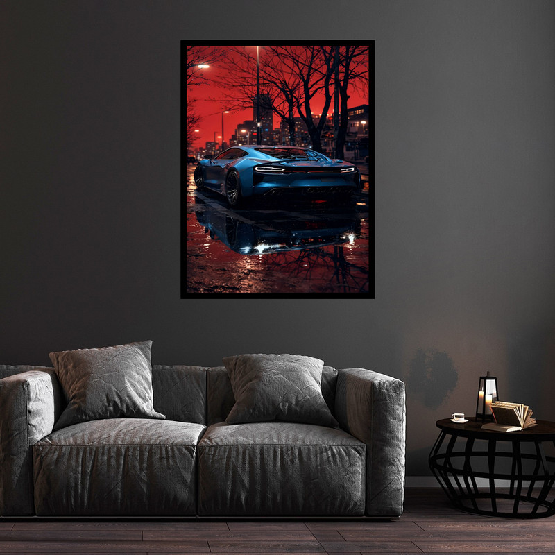 تابلو بکلیت طرح دکوری ماشین و خودرو مدل B-bu5774 فریم مشکی