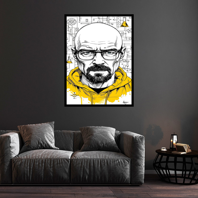 تابلو بکلیت طرح شخصیت سریالی سینمایی بریکینگ بد مدل B-bu5746 فریم مشکی