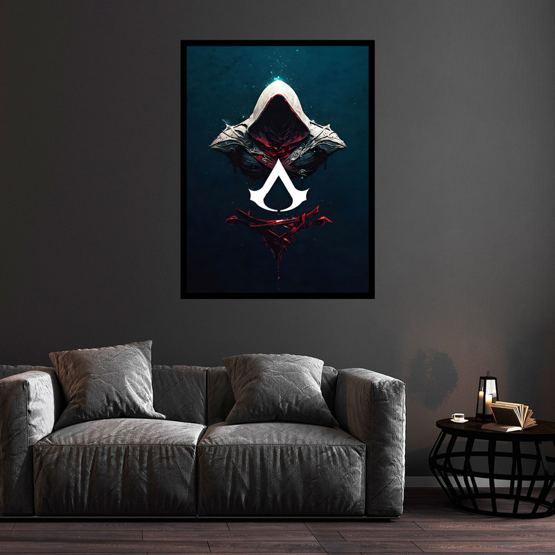 تابلو بکلیت طرح گیم و گیمینگ بازی اساسین کرید مدل B-bu5714 فریم مشکی