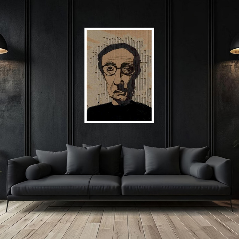 تابلو بکلیت طرح ئکوری چهره فانتزی کاریکاتور مدل W-bu5471 فریم سفید