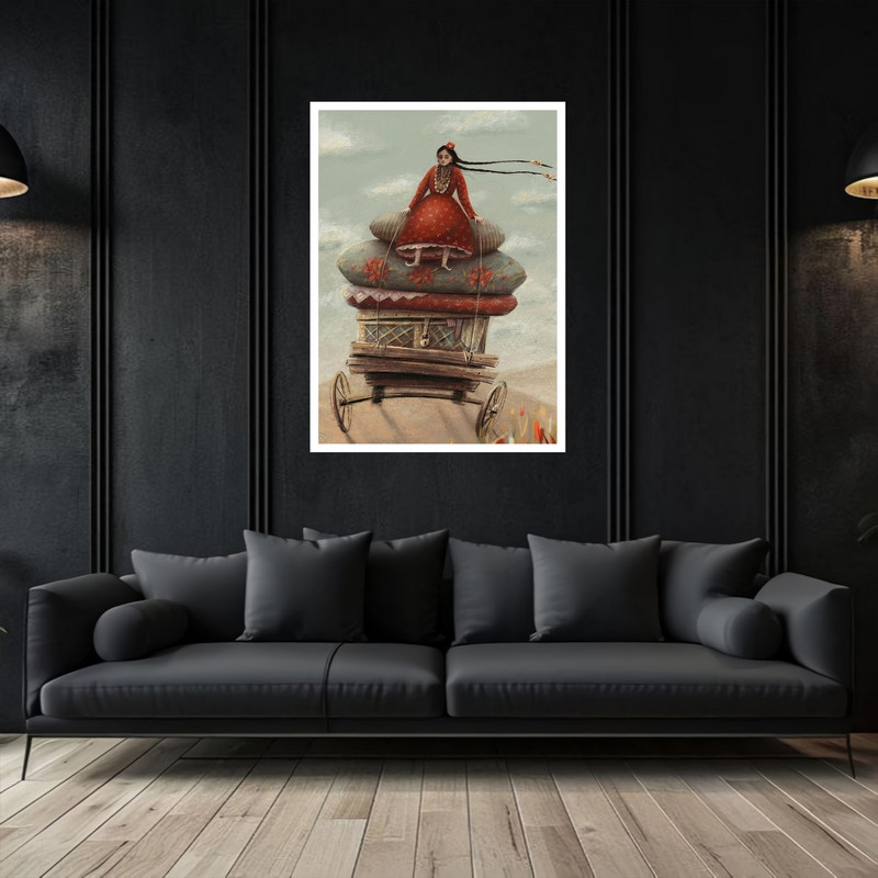 تابلو بکلیت طرح نقاشی هنری کلاسیک سنتی مدل W-bu5466 فریم سفید