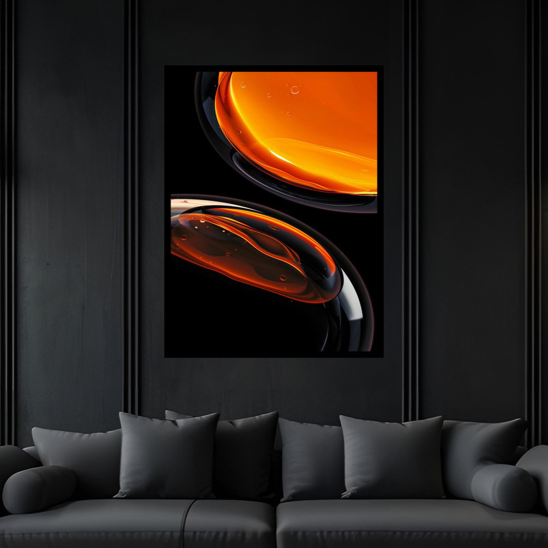 تابلو بکلیت طرح دکوری دکوراتیو هنری مدرن حباب رنگی آب مدل B-bu6155 فریم مشکی