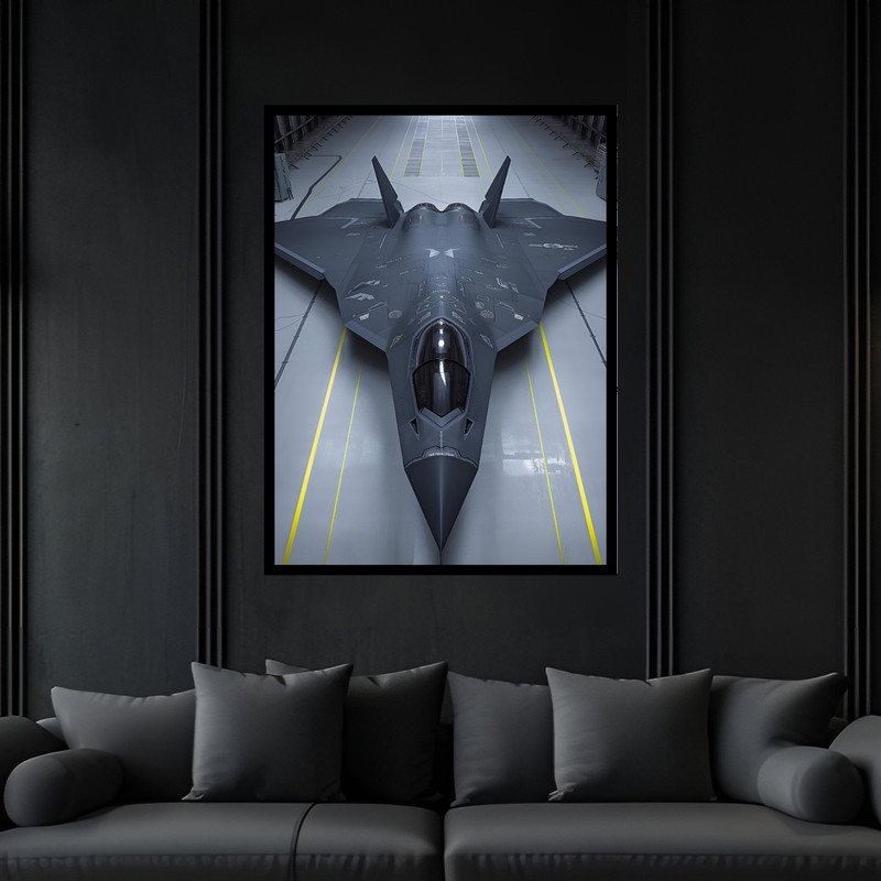 تابلو بکلیت طرح هواپیما و جت جنگی مدل B-bu7297 فریم مشکی