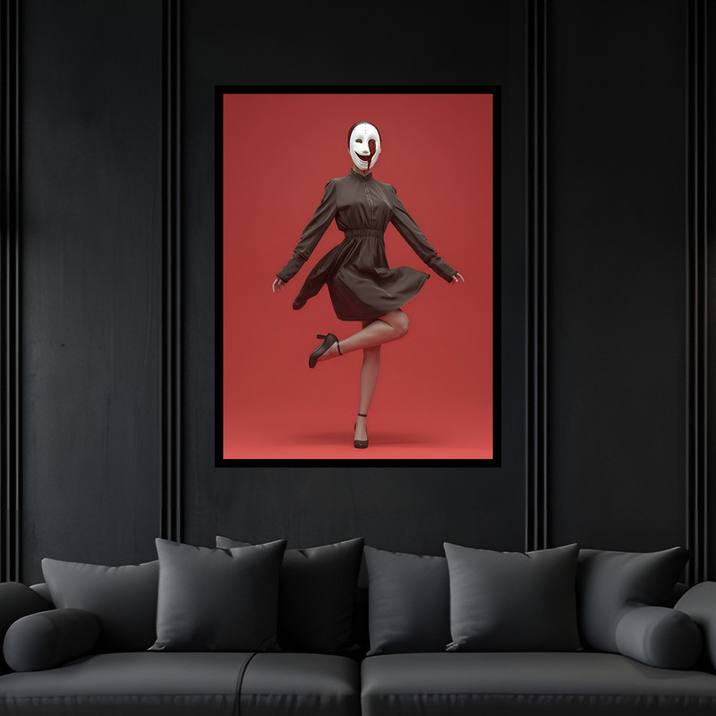 تابلو بکلیت طرح دکوراتیو مدرن ژستیک فانتزی مدل B-bu7524 فریم مشکی