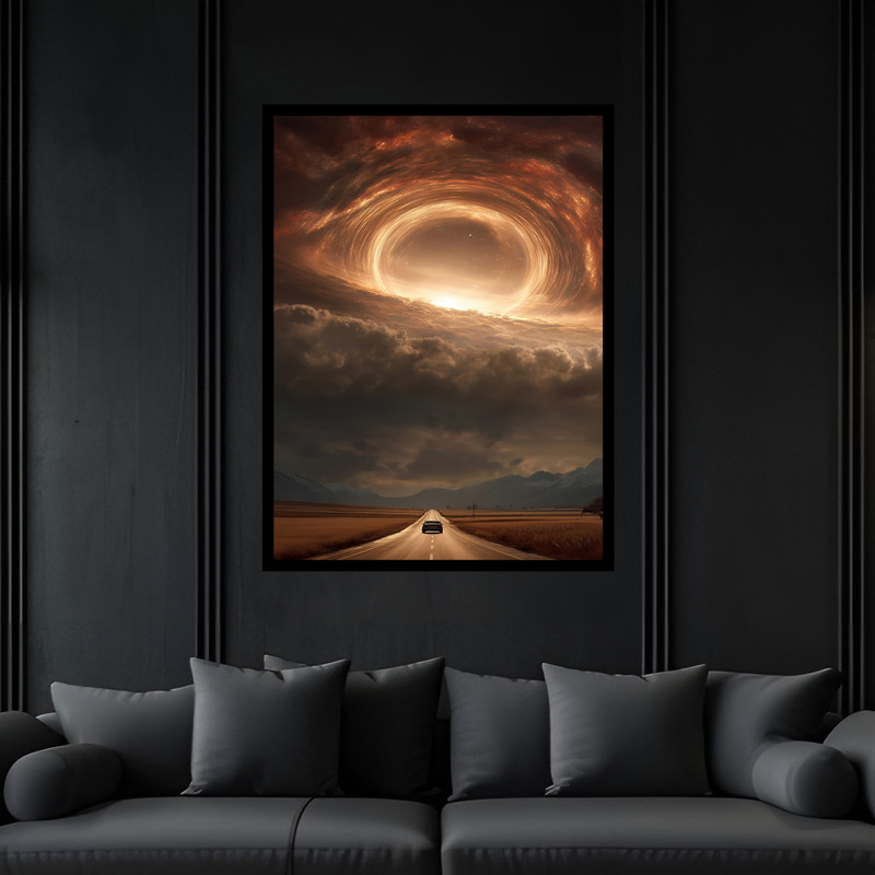 تابلو بکلیت طرح دکوری فضا و کهکشان فضانورد مدل B-bu7038 فریم مشکی