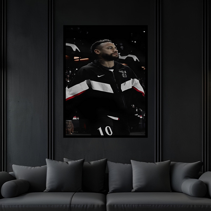 تابلو بکلیت طرح ورزشی بازیکن فوتبال نیمار مدل B-bu7226 فریم مشکی