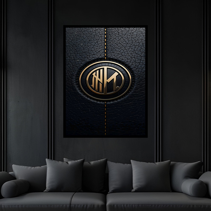 تابلو بکلیت طرح ورزشی باشگاه فوتبال اینتر میلان مدل B-bu7202 فریم مشکی