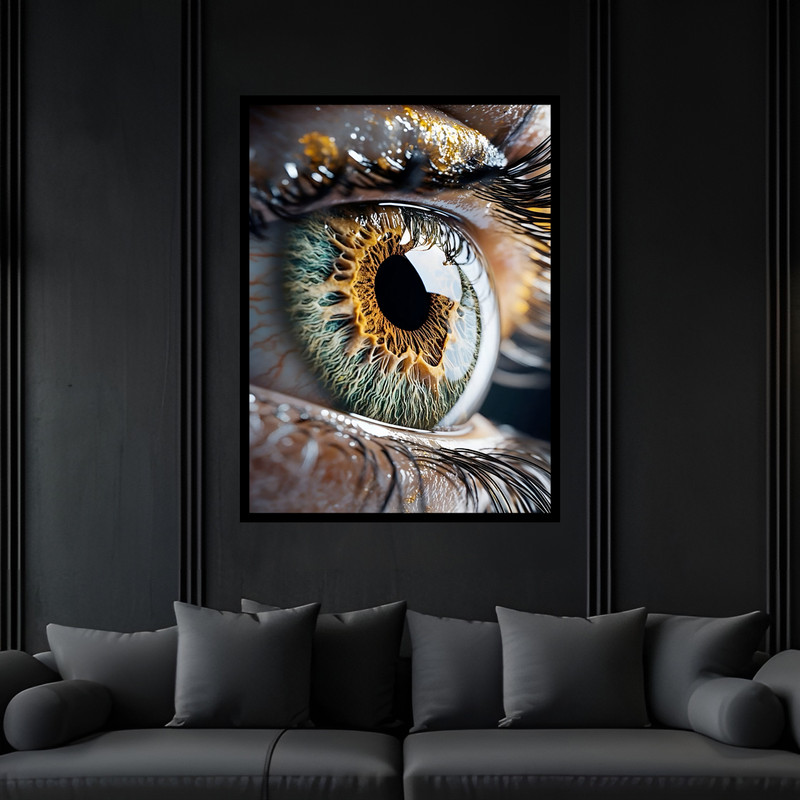 تابلو بکلیت طرح چشم انسان مدل B-bu7389 فریم مشکی