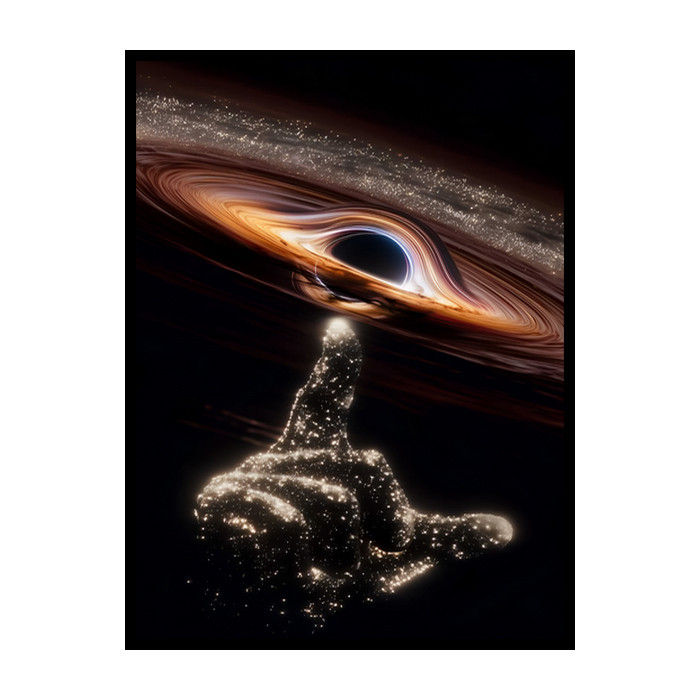 تابلو نوری بکلیت طرح فانتزی هنری فضا و کهکشان مدل B-bu5725 فریم مشکی