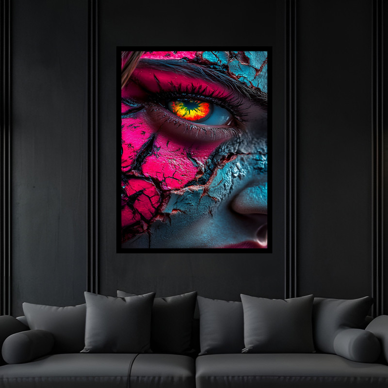 تابلو بکلیت طرح دکوراتیو مدرن ژستیک چهره دخترانه مدل B-bu7145 فریم مشکی