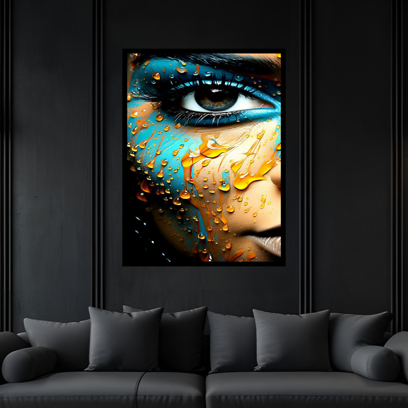 تابلو بکلیت طرح دکوراتیو مدرن ژستیک چهره دخترانه مدل B-bu6904 فریم مشکی