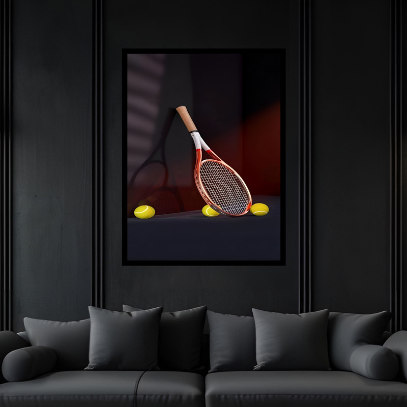 تابلو بکلیت طرح ورزشی توپ تنیس مدل B-bu7172 فریم مشکی