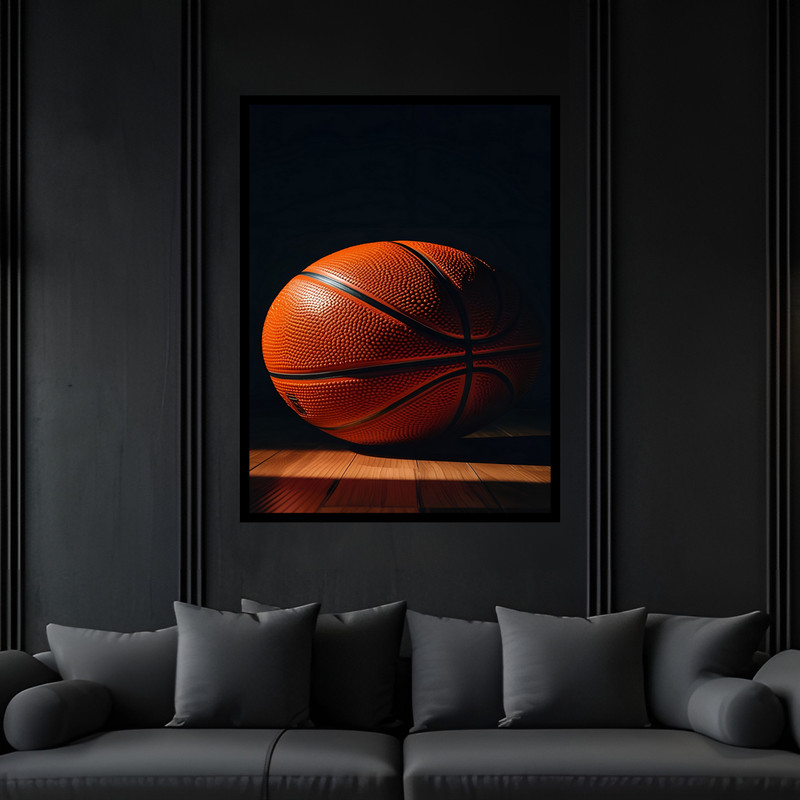 تابلو بکلیت طرح ورزشی توپ بسکتبال مدل B-bu7502 فریم مشکی